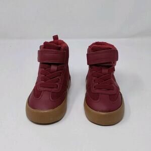H&M Toddler Red High Top Sneakers Faux Fur Lined Gum Sole Size 6